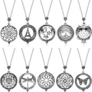 lot 15168 image: 10 Pieces Magnifying Glass Long Necklace with Reading Magnifying Glass Pendant (Antique Silver)