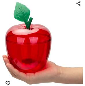 lot 15169 image: Large Red Apple Container, Apple Shaped Candy Toy Filling Containers Jar, Back To School Teacher Appreciation Gift, Wedding Party Ornaments Christmas Decorations Supplies Favors