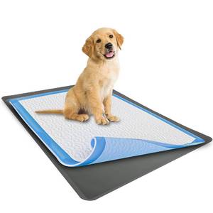 lot 15177 image: Skywin Dog Pad Holder Tray for 28 x 34 Training Pads (Grey)  1 Pack, Silicon Wee Wee Pad Holder, No Spill Pee Pad Holder for Dogs - Easy to Clean &amp Store Perfect for Dog Potty Tray