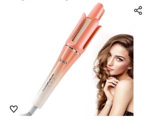 lot 15179 image: Automatic Curling Iron,Automatic Hair Curler Rotating,Easy-to-use Travel Automatic Curling Iron,Fast Heating Small Auto Curing Wand for Curls Waves,3 Adjustable Temps & Dual Voltage(1.25) Orange