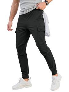 lot 15199 image: Comdecevis Mens Cargo Jogger Pants Stretch Sweatpants Slim Fit Tactical Pants with Zipper Pockets Casual Trousers Dark Gray Large