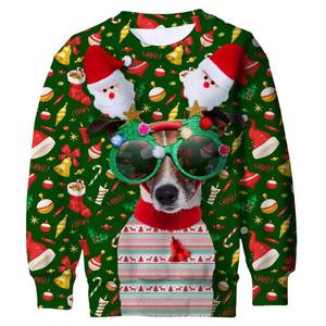 lot 15203 image: Funnycokid Kids Ugly Christmas Sweater Girls Boys Xmas Novelty Funny Sweatshirt Size 13-16 Cool Dog Print Fleece Clothes Outfit 13 16 Years