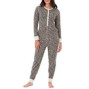 lot 15204 image: Fruit of the Loom womens Micro Waffle Premium Thermal Union Suit Pajama Bottom, Animal Print, Medium-Large US