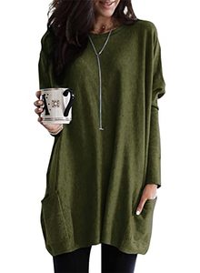 lot 15208 image: Dokotoo Womens Comfy Winter Long Sleeve Tunic Top with Pockets - Green M (US 8-10)