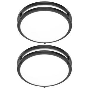 lot 15219 image: 12 Inch Flush Mount Ceiling Lights, 36W 3000LM Black Dimmable Light Fixtures Ceiling Mount, 3000K-5000K Selectable Modern Kitchen Light Fixtures for Stairwell, Balcony, Corridor, Laundry (2-Pack)