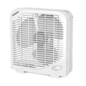 lot 15229 image: shinic 10 inch Tabletop Box Fan for Bedroom, 2 Speeds, Table Fan with Strong Airflow, Energy Efficient Small Box Fan, Portable Kitchen Exhaust Fan for Bedroom Bathroom Office, White