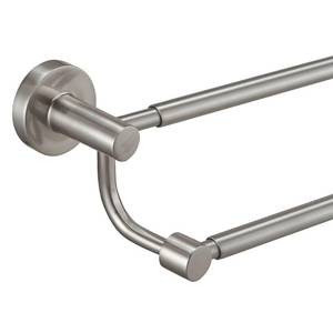 lot 15238 image: BESy Adjustable 16.5-28.5 Inches Double Bath Towel Bar for Bathroom SUS304 Stainless Steel Towel Holder, Hotel Style Wall Mount with Screws Hand Towel Bar, Towel Rack Rod Hanger, Brushed Nickel Finish