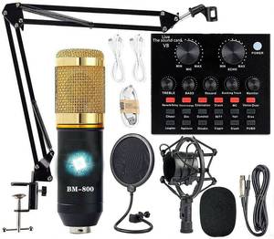 lot 15240 image: Podcast Equipment Bundle, BM-800 Recording Studio Package with Voice Changer, Live Sound Card - Audio Interface for Laptop Computer Vlog Living Broadcast Live Streaming YouTube TikTok (AM100-V8)