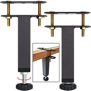 lot 15241 image: 4 PCS Metal Adjustable Height Bed Frame Support Leg, Steel Bed Frame or Wooden Bed Center Slat Support Leg, Sofa Furniture Cabinet Feet Support Leg (5.9-8.6) (M351504)