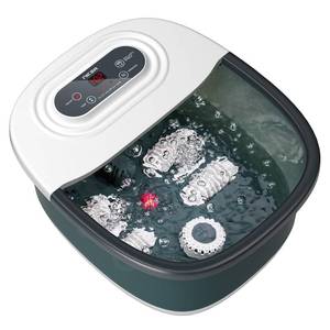 lot 15244 image: Niksa Foot Spa Bath Massager with Heat, Bubbles, Vibration and Red Light, 4 Massage Roller Pedicure, Tub for Feet Stress Relief, Foot Soaker with Mini Acupressure Massage Points Temperature Control - Retail $80.00