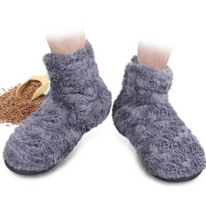 lot 15262 image: REVIX Microwavable Booties and Feet Warmers for Women & Men.Microwave Heated Foot Warmer with Flaxssed Moist Heat Therapy for Cold Feet Relieving Stiffness, Sore Muscles, Plantar Fascitis, Gray, SM