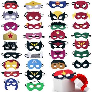 lot 15268 image: TEEHOME Superhero Masks Party Favors for Kid (33 Packs) Felt and Elastic - Superheroes Birthday Party Masks with 33 Different Types for Children