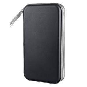 lot 15270 image: Siveit CD Case Holder, 80 Capacity, Black, Plastic, Portable Storage Rack