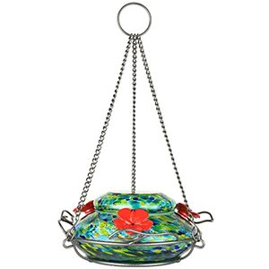 lot 15278 image: Natures Way Bird Products GHF7 Hand Blown Illuminated Top Fill Hummingbird Feeder