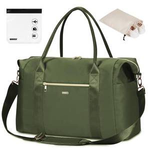 lot 15286 image: WANDF For Spirit Airlines Personal Item Bag 18x14x8 Travel Duffel Bag with TSA Approved Quart Size Bag &amp Shoes Bag Weekender Overnight Bag Carry-on Luggage for Women (Dark Green)