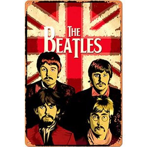 lot 15290 image: LI TEGEE The Beatles Retro Metal Sign, Tin Sign Decorative, for Beatles Fans, Classic Rock For Pub, Bar, or home Decor,&nbsp 8x 12 Vintage Style Tin