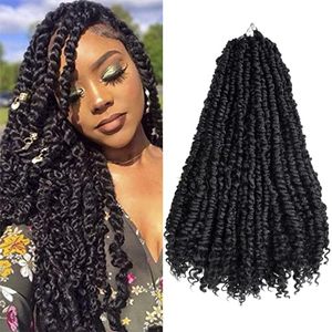 lot 15292 image: Silike Passion Twist Hair 18 Inch 6 Pack Pre-Twisted Crochet Passion Twisted Crochet Braids Hair Pre-Looped Synthetic Long Bohemian Twist Hair With Curls Crochet Braiding Hair Extensions.(18 inch, 1B)