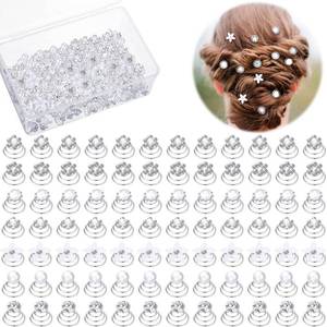 lot 15298 image: 7 Styles Wedding Crystal Twisters Spiral Set Bridal Rhinestone Hair Pins Silver Coil Pearl White Flower Hair Gems Hair Clips for Prom with Clear Box for Women Party Gift