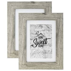 lot 15302 image: Califortree Grey Wooden 5x7 Picture Frame - Display Photos 4x6 with Mat or 5x7 Without Mat, Wall Mounting Frames or Tabletop Display - Set of 2