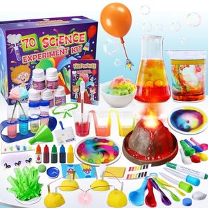lot 15304 image: UNGLINGA 70 Lab Experiments Science Kits for Kids Age 4-6-8-12 Educational Scientific Toys Gifts for Girls Boys, Chemistry Set, Crystal Growing, Erupting Volcano, Fruit Circuits STEM Activities