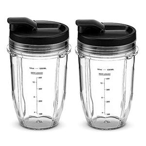 lot 15334 image: Replacement Blender Cups with Sip & Seal Lids, Ninja Blender Replacement Parts Compatible with BL480, BL490, BL640, BL680 for Nutri Ninja Auto IQ Series Blenders (18oz)