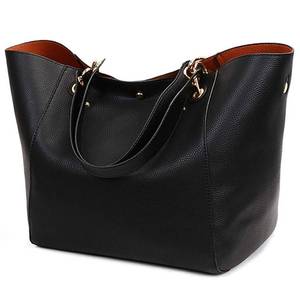 lot 15341 image: Pahajim Tote Handbags for Women Large Capacity Work PU Leather Bucket Purse Designer Satchel Hobo Shoulder Bags (black)