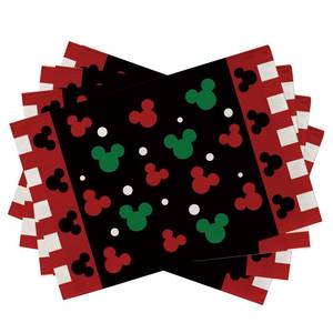 lot 15364 image: Seliem Red Black Mouse Table Runner, Funny Christmas Cute Polka Dot Home Kitchen Decor, Winter Holiday Seasonal Vintage Burlap Dining Decoration Indoor Outdoor Party Supply 13 x 36 Inches