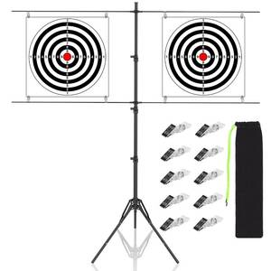 lot 15370 image: Ideagle Adjustable Paper Target Stand for Shooting Outdoors, Shooting Target Stand with 10 Metal Clips for Target Practice