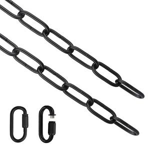 lot 15375 image: Helunsi Lighting Chain, 6 Feet Black Light Fixture Chain, Metal Chandelier Chain Extension with Connection Link Lock, Heavy Duty Hanging Chain Lamp Fixture Pendant Ceiling Decorative Lights Kit - 6