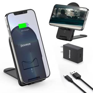 lot 15377 image: Wireless Charging Stand,15W Fast Qi Wireless Charger with QC3.0 Adapter, Adjustable and Foldable for iPhone 1413 1211ProPro MaxXXRXSMiniSE, Pixel 654,Samsung S21 UltraS20S10S9Note 10