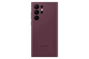 lot 15385 image: Samsung Galaxy S22 Ultra Silicone Cover, Protective Phone Case, Soft, Sleek Protection, Slim Design, Matte Finish, US Version, Burgundy, (EF-PS908TEEGUS)