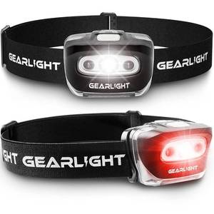 lot 15394 image: GearLight 2Pack LED Headlamp - Outdoor Camping Headlamps with Adjustable Headband - Lightweight Headlight with 7 Modes and Pivotable Head