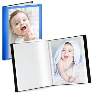 lot 15400 image: CRANBURY Small Photo Album 4x6 (Blue) - 2-Pack Plastic 4 x 6 Photo Book Album, Each Shows 48 Pictures, Mini Picture Album Binder with Customizable Cover, Baby Photo Books with 4x6 Photo Sleeves