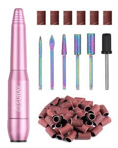lot 15406 image: Subay Electric Nail Drill, Portable Electric Nail File for Acrylic Gel Nails, Nail Drill Kit Manicure Pedicure Tool with 6 Nail Drill Bits and 26 Sanding Bands for Home and Salon Use - Pink