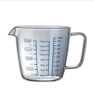 lot 15415 image: 500ML16 oz heat-resistant glass measuring cup with scale for laboratory, childrens milk making, kitchen baking, etc.
