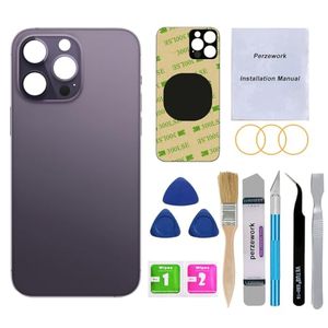 lot 15422 image: Perzework OEM Rear Back Glass Replacement for iPhone 14 Pro 6.1 inches with Reparing Toolkit and Pre-Installed Adhesive (Deep Purple)
