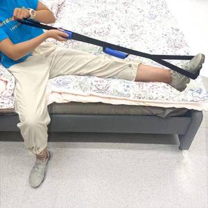 lot 15426 image: Homymusy Aluminum Leg Lifter Strap, 40 inches with Durable SS304 Foot Loop-Mobility Aid for Disables and Elderly,Durable Tool for Hip&Knee Surgery Recovery, Black (40 inches)