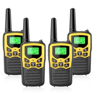 lot 15433 image: Walkie Talkies with 22 FRS Channels, MOICO Walkie Talkies for Adults with LED Flashlight VOX Scan LCD Display, Long Range Family Walkie Talkie for Hiking Camping Trip (Yellow, 4 Pack)
