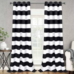 lot 15447 image: VERTKREA Stripe Window Curtain Striped Room Window Treatment Grommet Curtains 52  63 Inches Stripes Drapes for Bedroom Living Room Blue Set of 2 Panels