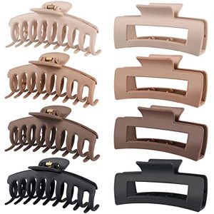 lot 15460 image: LuSeren Hair Clips for Women 4.3 Inch Large Hair Claw Clips for Women Thin Thick Curly Hair, Big Matte Banana Clips,Strong Hold jaw clips,Neutral Colors