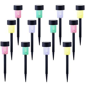 lot 15495 image: MAGGIFT 12 Pcs Solar Pathway Lights Solar Powered Lights, Outdoor Change Color Automatically Solar Landscape Lights for Lawn, Patio, Yard, Walkway, Deck, Driveway and Garden, RGB Color Changing