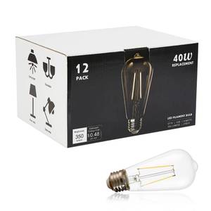lot 15497 image: winsaLED 12 Pack LED Edison Bulbs 40 Watts Equivalent, 4 Watt LED Vintage Light Bulb, 5000K Daylight ST19 Light Bulb, 400LM E26 Base for Light Fixtures