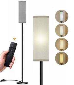 lot 15506 image: Qaubauyt Floor Lamp for Living Room Bedroom, Modern Floor Lamp with Remote,Stepless Dimmable 12W Bulb Included,Standing Lamps LED Tall Lamp for Bedroom Office(Grey)