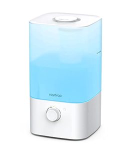 lot 15510 image: raydrop Humidifiers for Bedroom, 2.5L Top Fill Cool Mist Humidifiers for Home, Large Room, Baby, and Plant, Essential Oil Diffuser with Cycling 7 Color Lights, 360° Nozzle, Auto Shut-Off, White