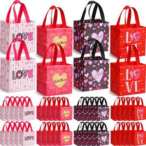 lot 15532 image: Clysee 100 Pcs Mothers Day Gift Bags with Handles Reusable Mothers Day Tote Bags Bulk Non Woven Kids Gift Bags Valentines Wedding Mothers Day Treat Bags for Classroom Gift Exchange Party Favor
