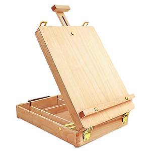 lot 15536 image: Premium Sketchbox Desktop Art Easel, Tabletop, Wooden for Painting, Student, Artist, Beginner
