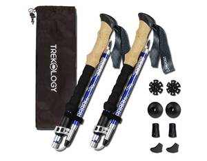 lot 15540 image: TREKOLOGY Trek-Z Collapsible Hiking & Trekking Poles - Balance Support for Seniors, Women, and Men, 2pc Per Set