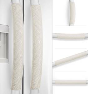 lot 15547 image: Rikzor Refrigerator Door Handle Covers, Set of 6, Adjustable Appliance Handle Covers, Keep Your Kitchen Clean, Microwave Oven Stove Dishwasher Handle Protector, Non Slip Fridge Handle Cover (Ivory)