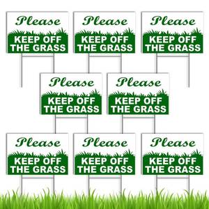lot 15552 image: 8 PC Keep Off Grass Sign - 69 Coroplast Double Sided Stay Off Grass Signs for Yard with Stake - No Dogs Allowed Sign - No Pooping Dog Signs for Yard