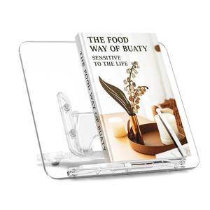 lot 15554 image: Acrylic Book Stand for Reading, UPERGO Portable Book Holder for Desk, Angle Adjustable Textbook Stand for Document Recipe, Cookbook, Music Book